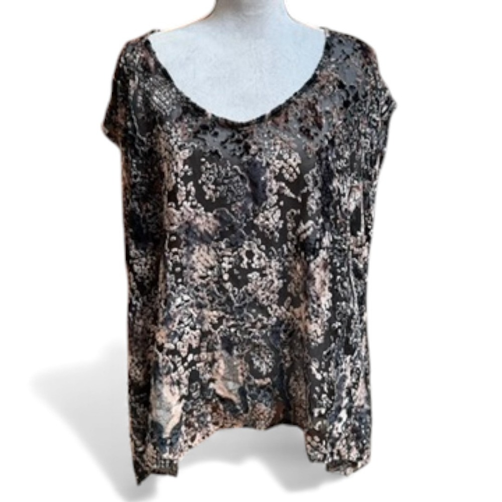 Show Me Your Mumu Velvet Burnout Snake Print V Neck Sleeveless Top‎ Oversize S